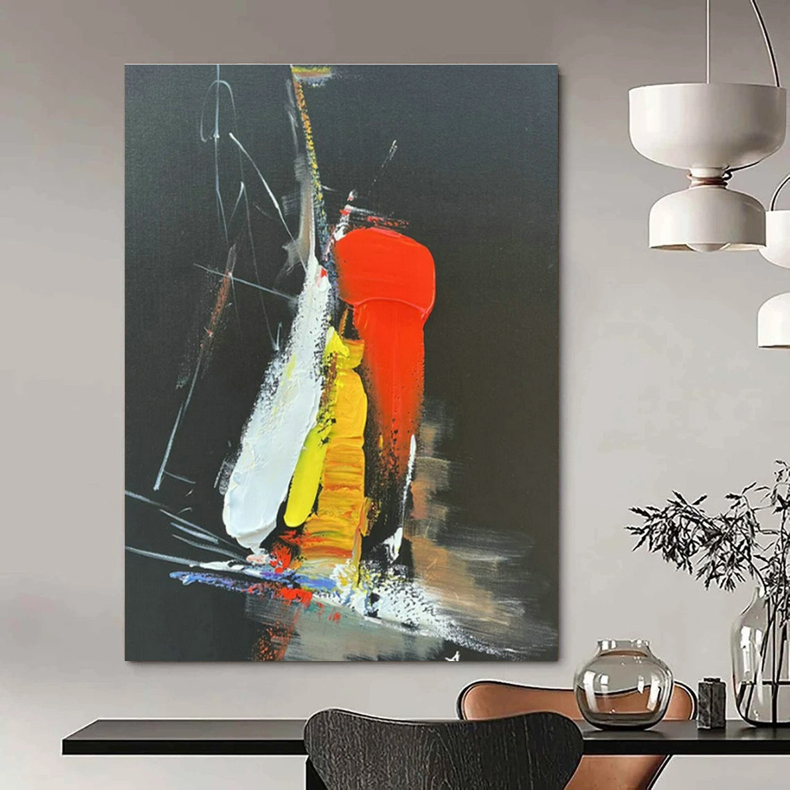 Custom Hand-Painted Abstract Painting for Cottage Living Room Coffee Table Wall and Bedroom Nightstand Wall DLZ1694
