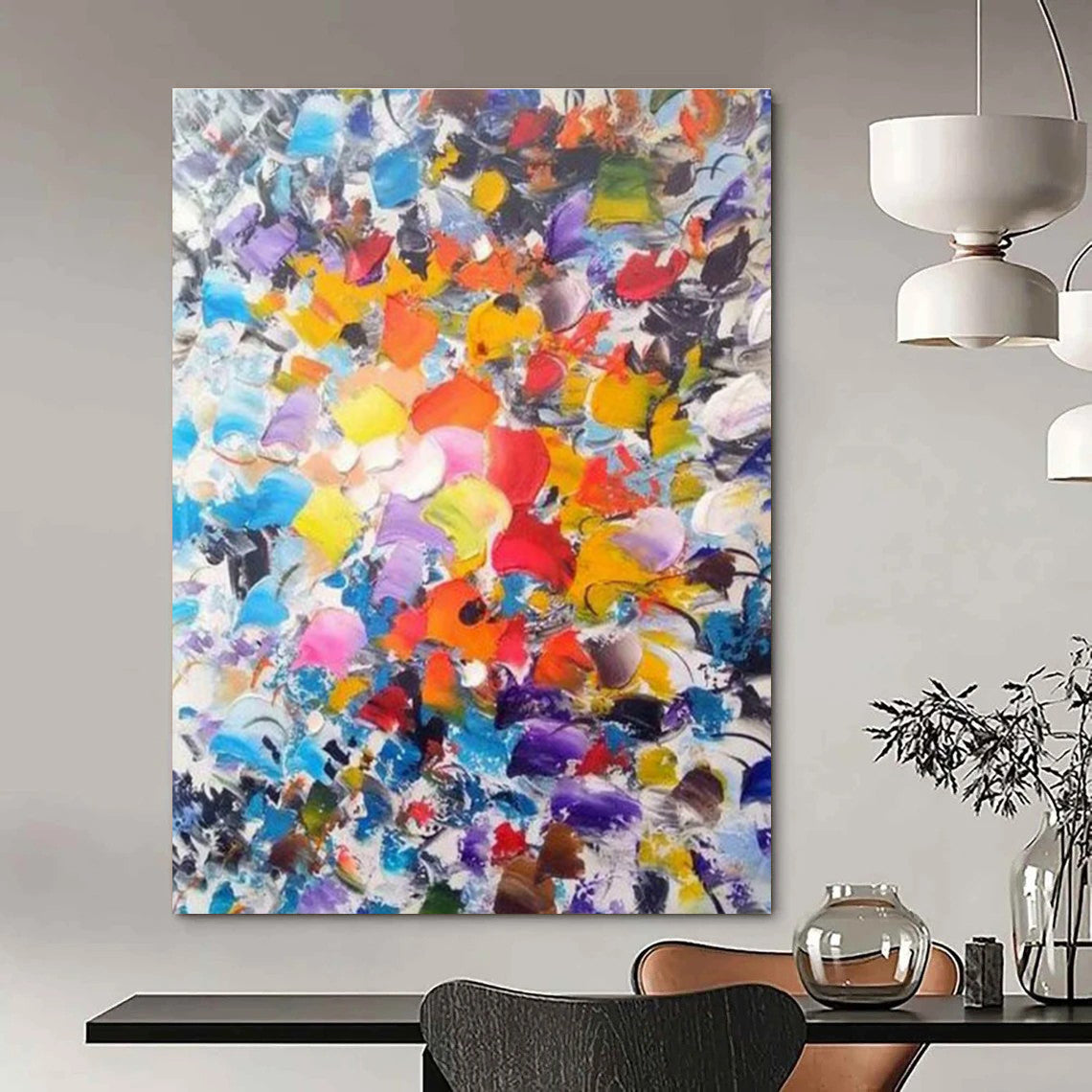 Vibrant Colorful Abstract Painting with a Burst of Hues ADGE411