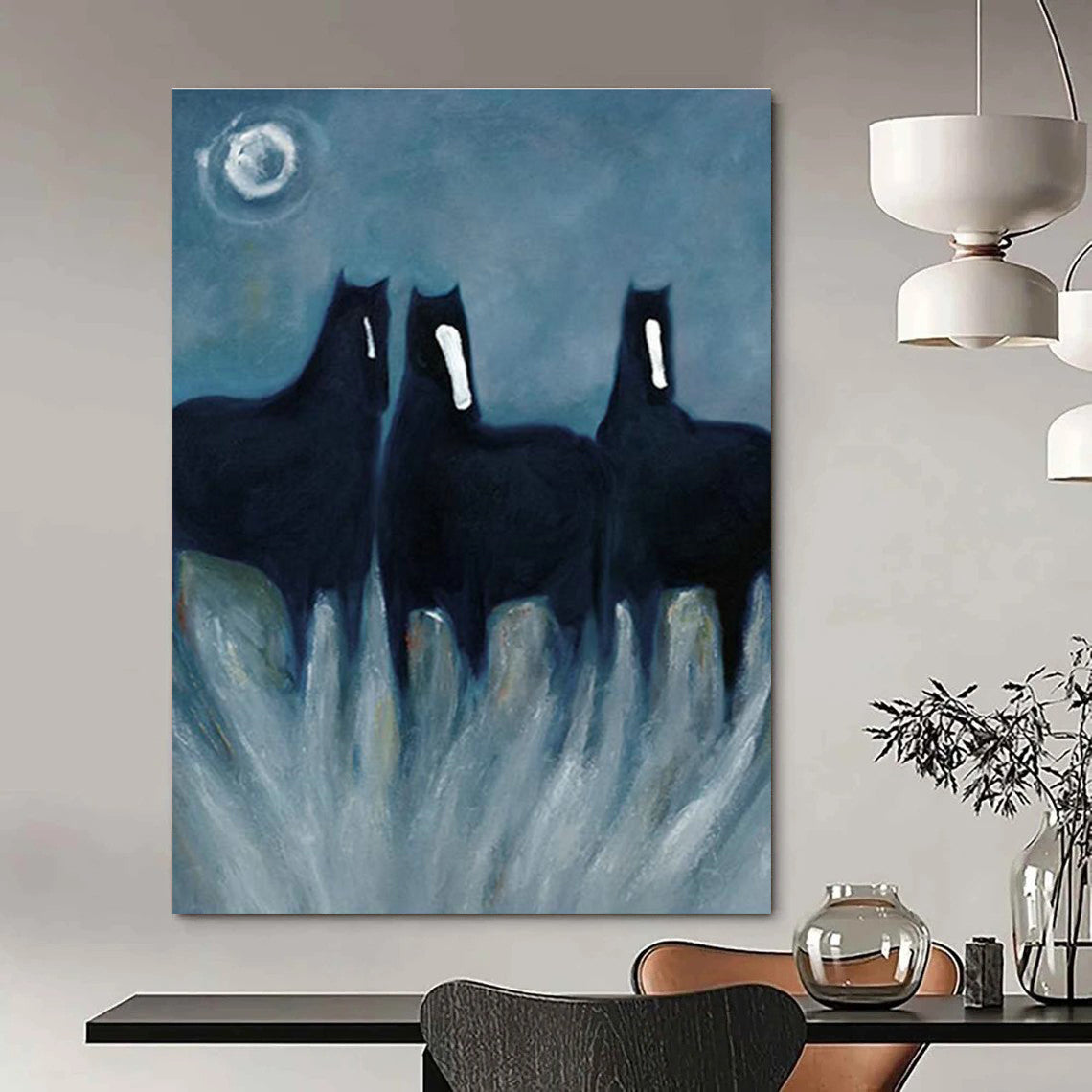 Massive Custom - Fit Handmade Abstract Painting for Dining Room and Entryway DLZ2144