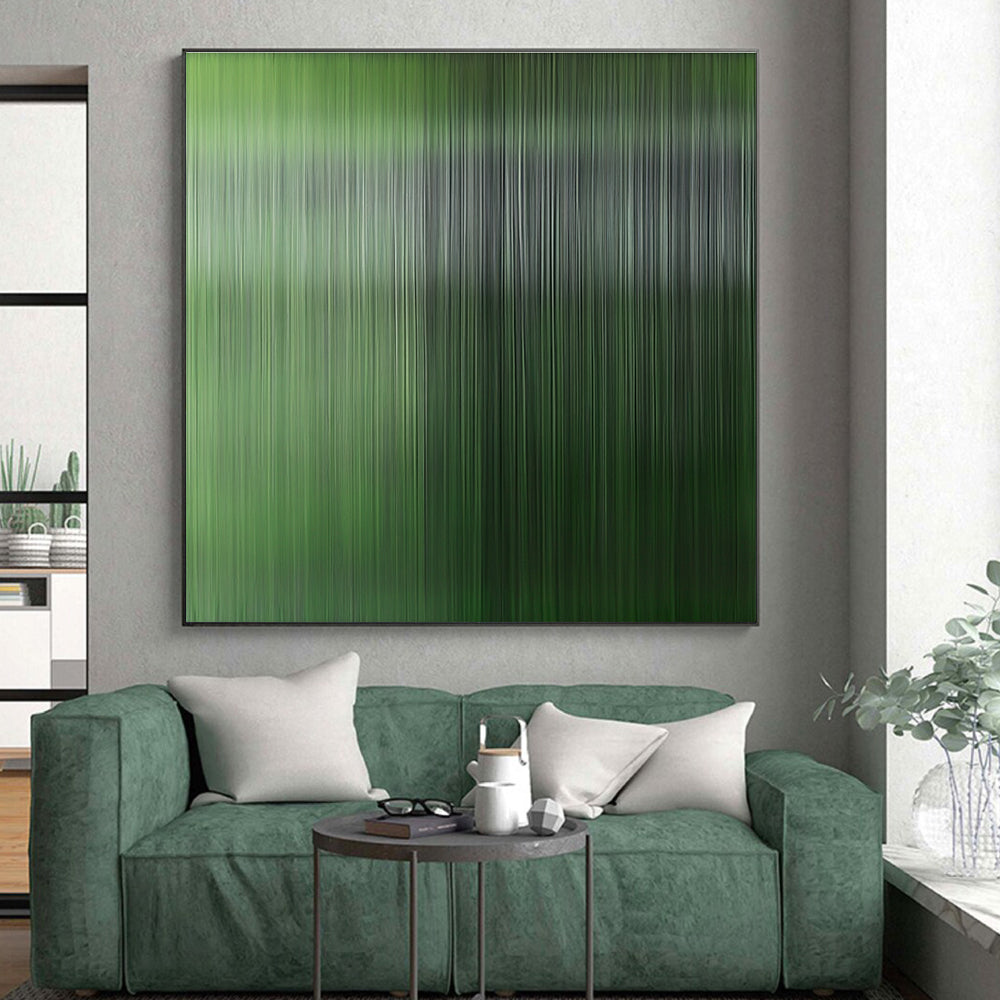 Green Vertical Streaks Abstract Painting GER870