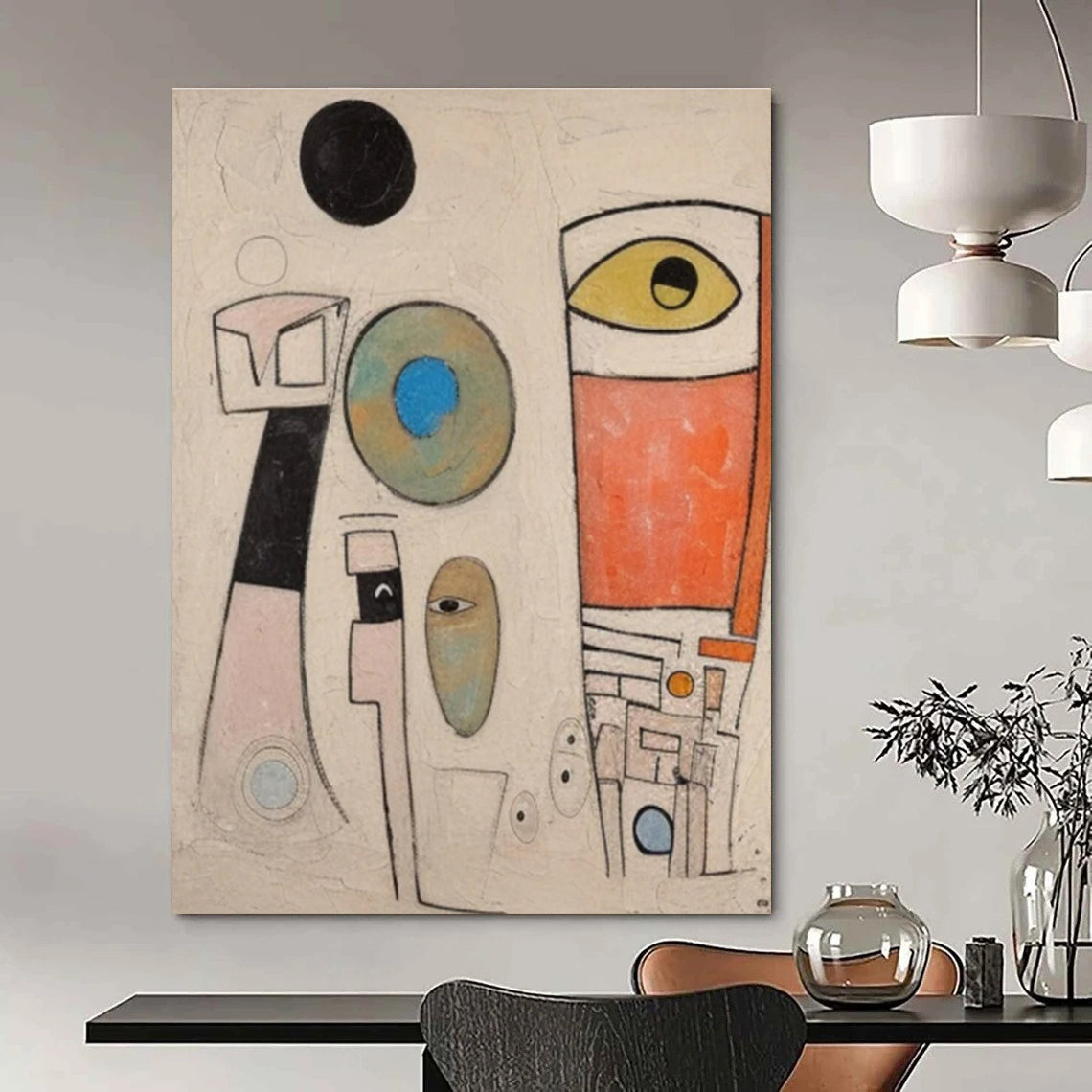 Colorful Abstract Portrait Shapes Painting ADGE027