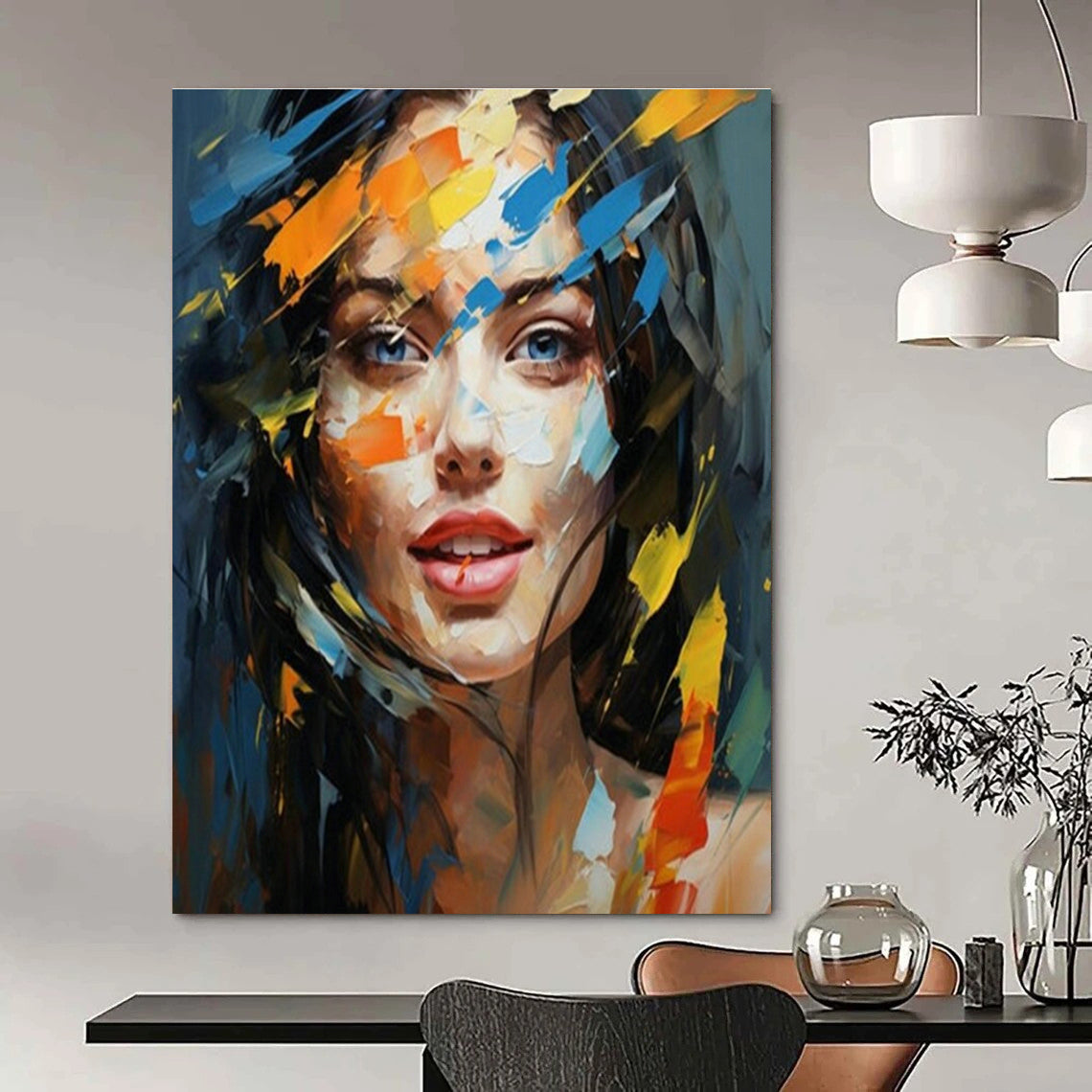 Customizable Handmade Abstract Art for Hallway and Living Room DLZ1538