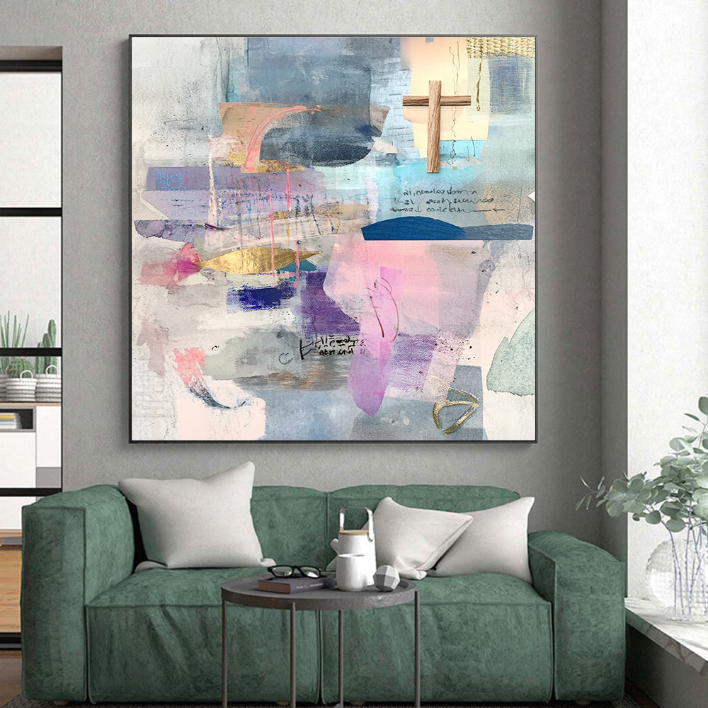 Mixed Media Abstract Collage with Spiritual Elements GER205