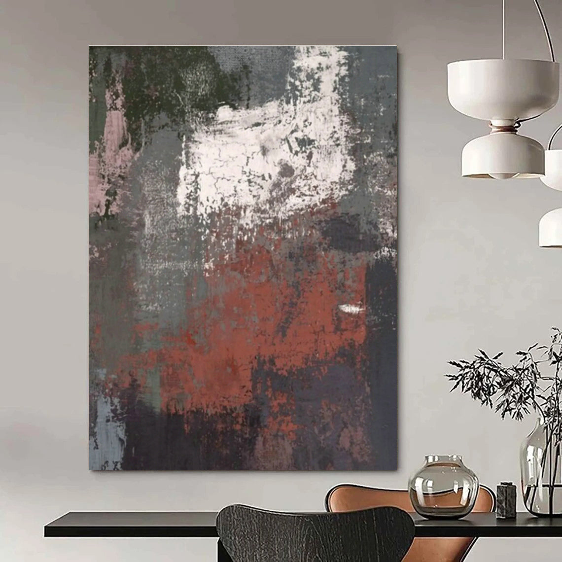 Large Hand - Painted Abstract Canvases for Hallway and Office DLZ0637