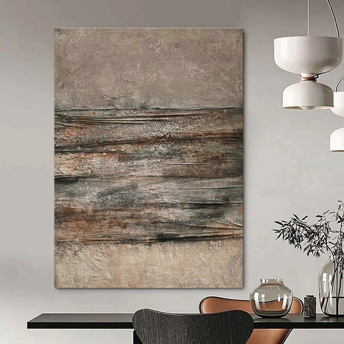 Oversized Custom Hand-Painted Abstract Art for Cottage Kitchen Pantry and Office Supply Closet DLZ1865