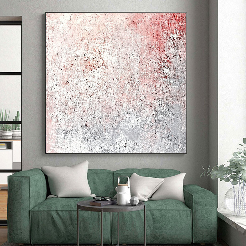 Pink and Gray Textured Abstract with Weathered Effect GER217