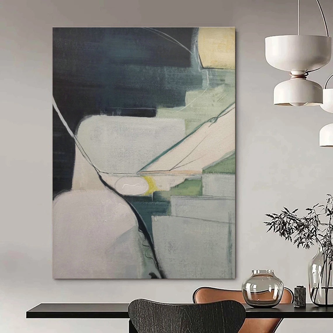 Abstract Hand - Painted Canvases for Living Room Coffee Table Storage Compartment Doors & Dining Room Sideboard Wine Rack Inserts DLZ0878