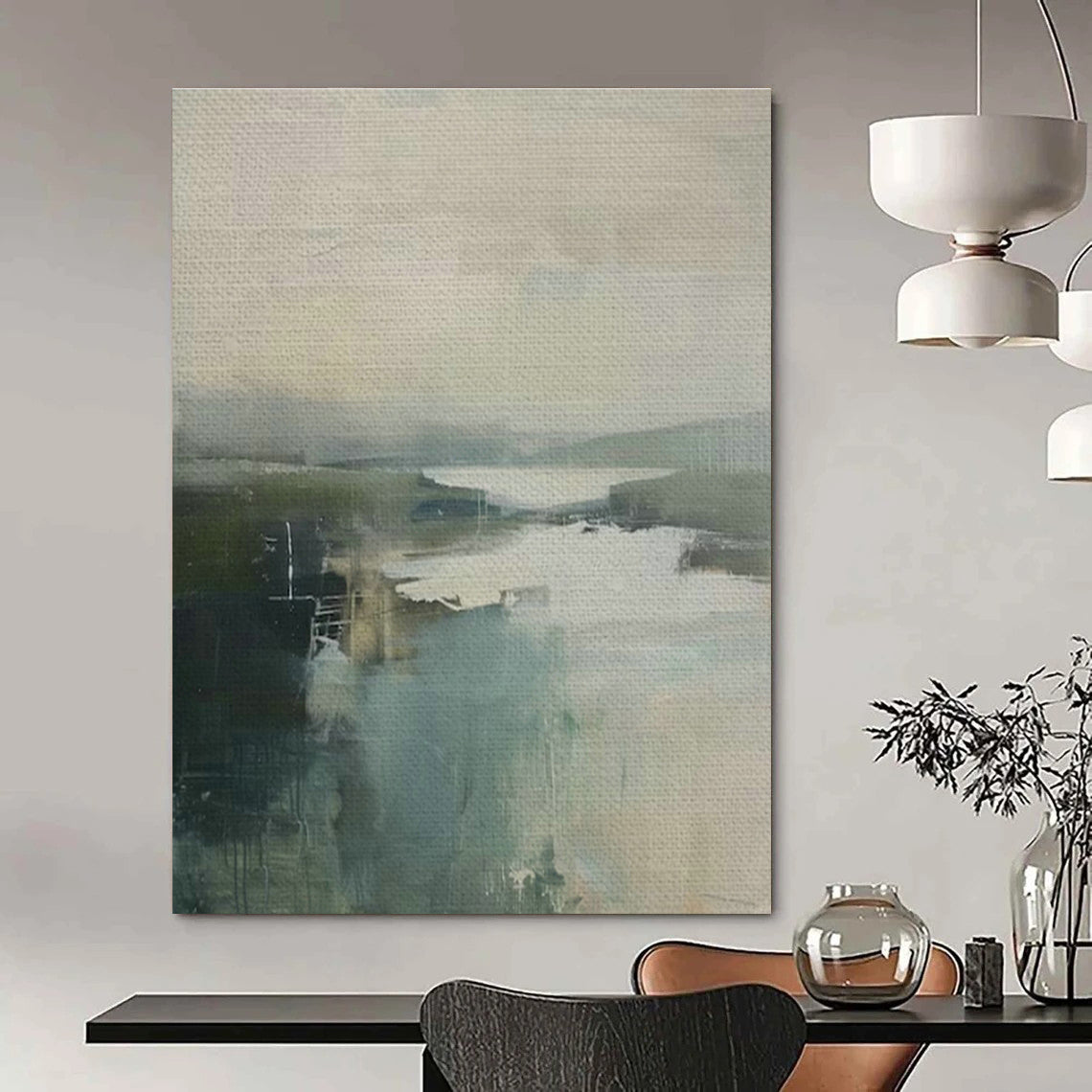 Original Hand-Painted Abstract Painting for Dining Room and Cottage Hallway DLZ1620