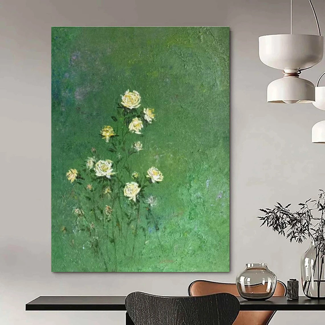 Extra - Large Hand - Painted Abstract Canvases for Hallway Skylight Areas & Dining Room Buffet Walls DLZ0587