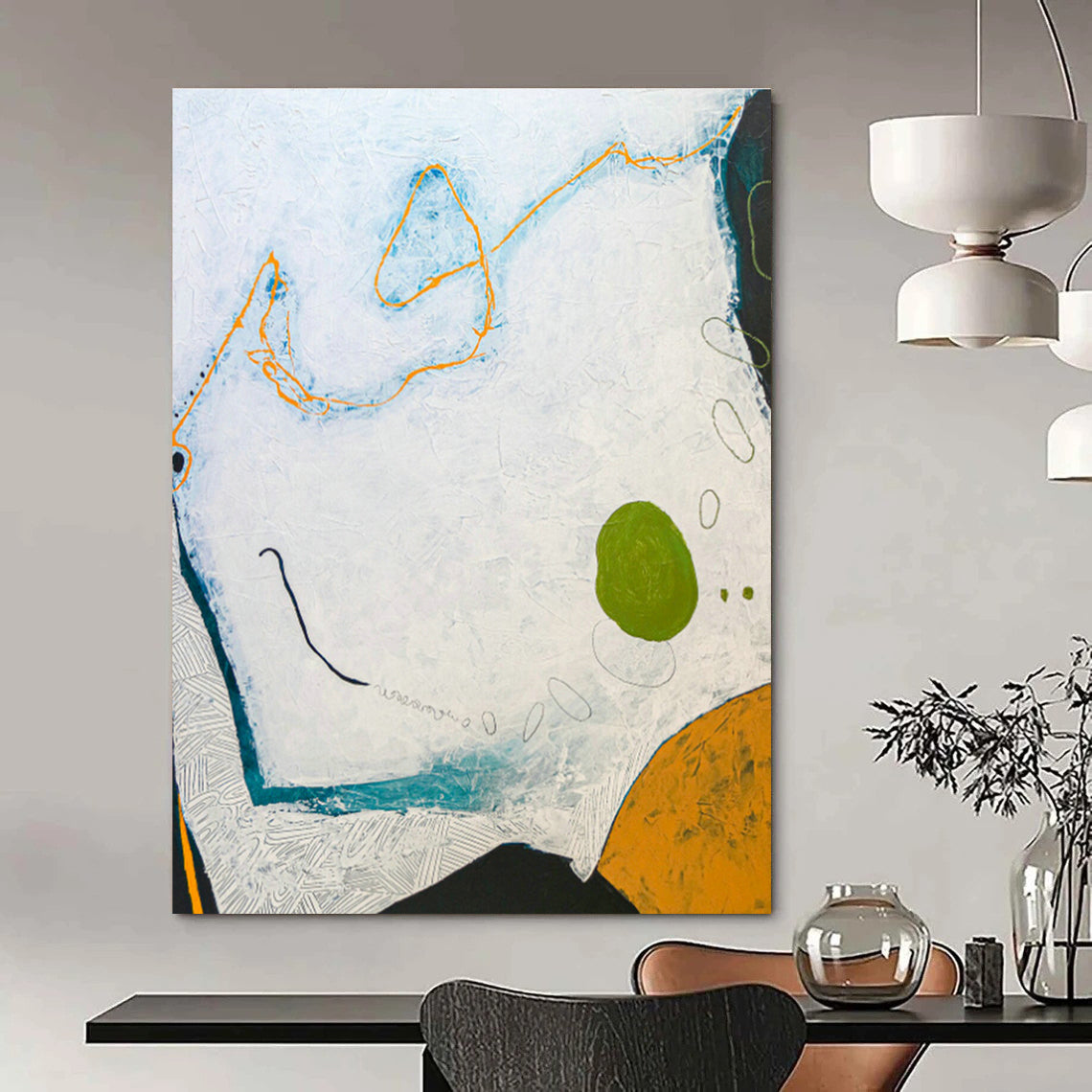 Hand-Painted Oversized Abstract Canvas for Living Room & Bedroom DLZ1117
