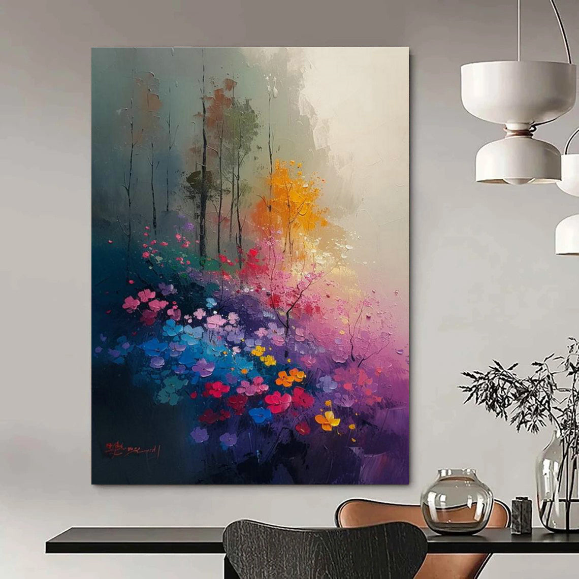 Gargantuan Custom - Sized Handmade Abstract Canvas for Dining Room & Entryway DLZ2233