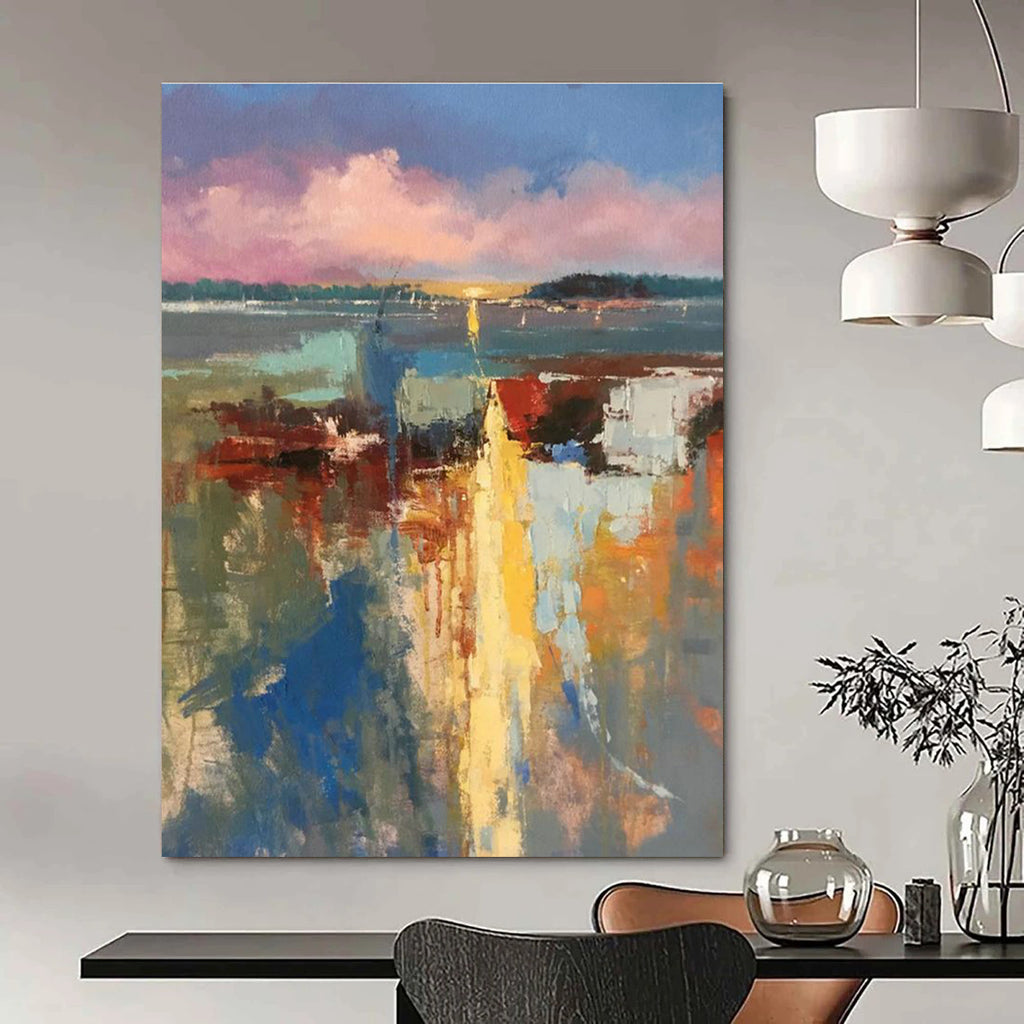Hand-Painted Abstract Canvas Art for Bedroom & Living Room DLZ2278