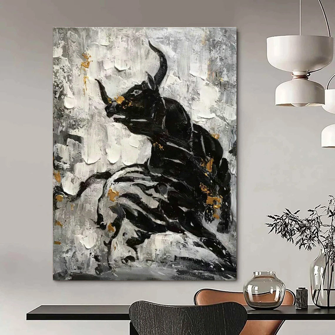 Grand - Scale Custom Abstract Paintings for Dining Room and Cottage Bedroom DLZ0527