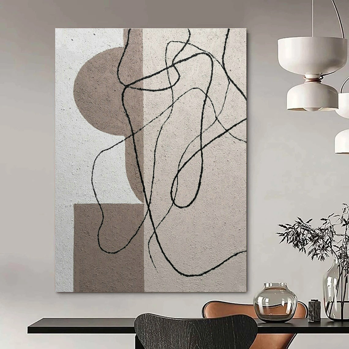 Oversized Custom Handmade Abstract Wall Decor for Cottage Office Standing Desk Wall and Bedroom Yoga Mat Storage Niche Wall DLZ1990