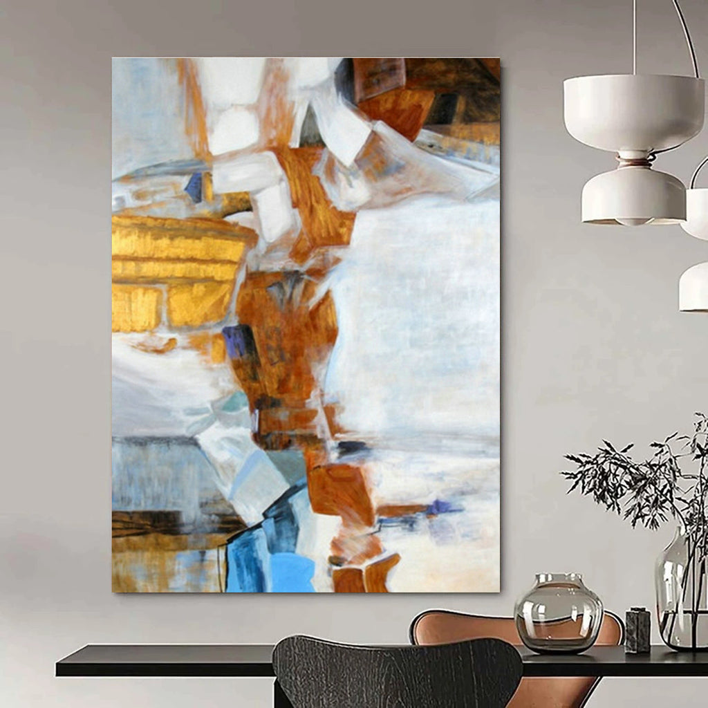 Custom Hand - Painted Abstract Art for Living Room Sectional Sofa Cushion Piping & Office Break Room Table Umbrella Canopies DLZ0944