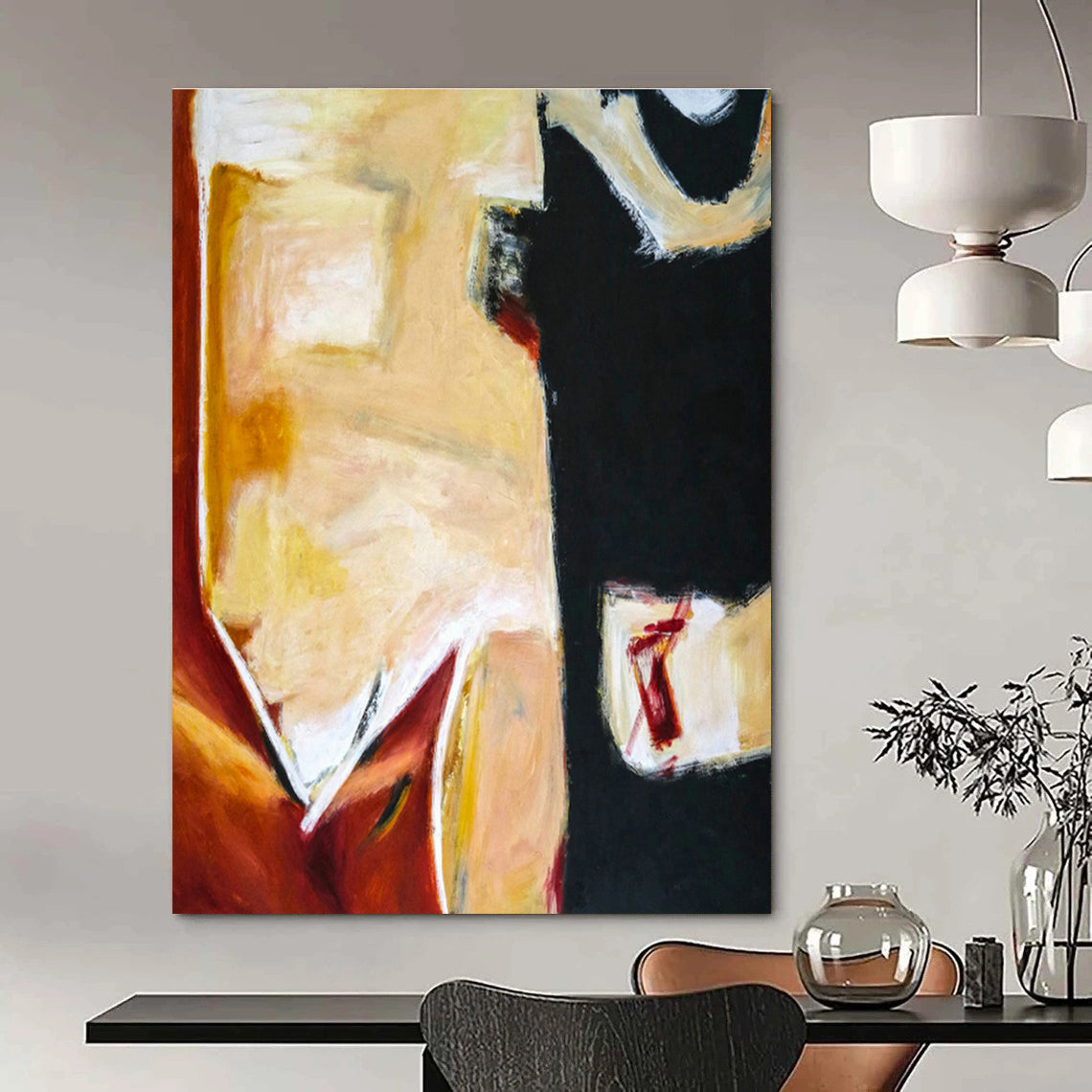 Gigantic - Scale Custom-Made Abstract Wall Hanging for Living Room & Entryway DLZ1097