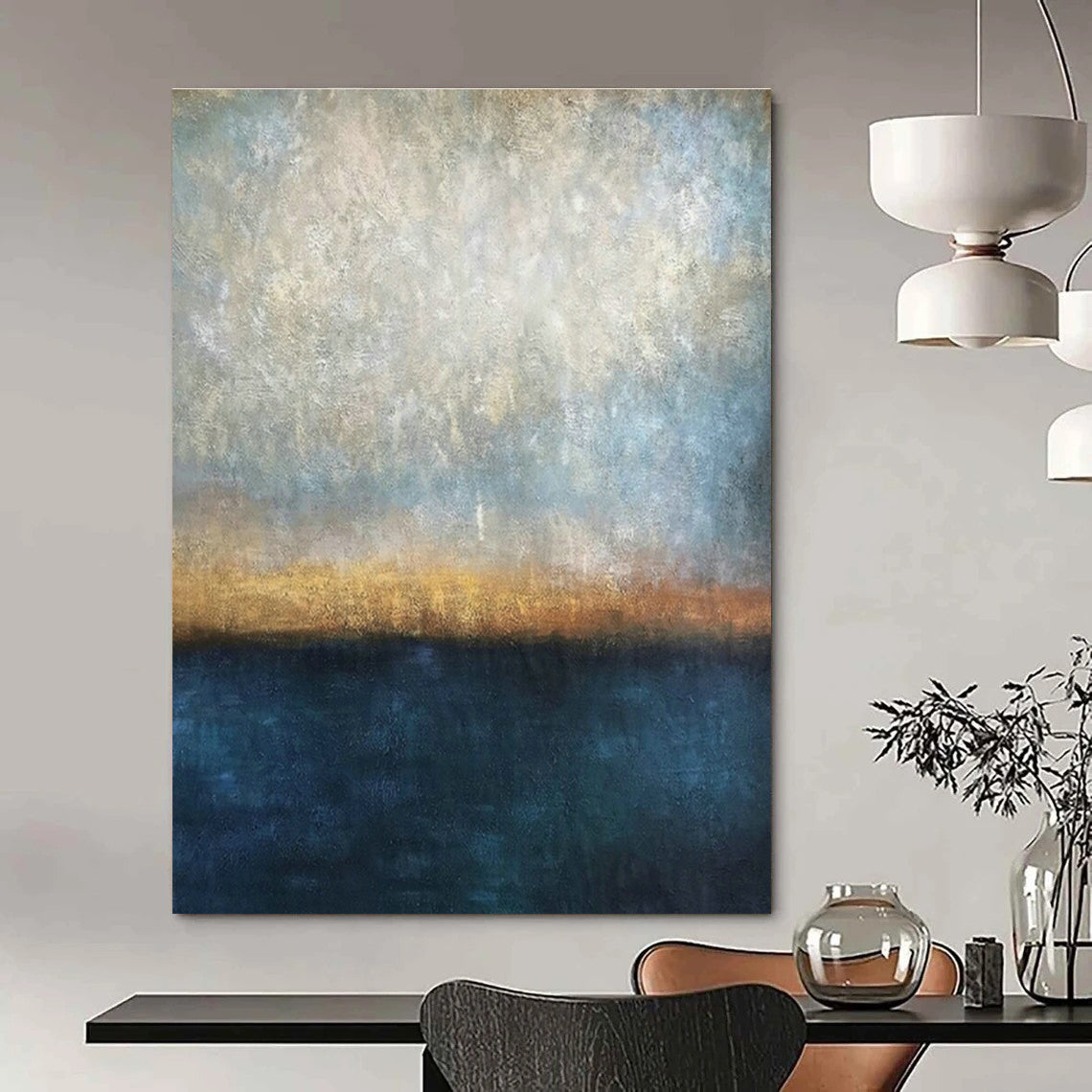 Extra - Vast Hand - Painted Abstract Canvases for Dining Room Wine Cellars & Office Copy Rooms DLZ0597