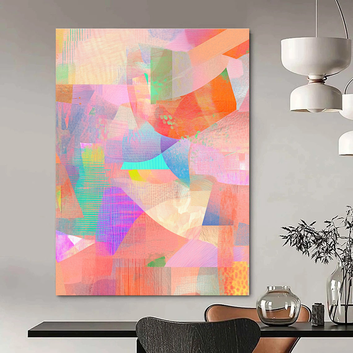 Abstract artwork in pastel colors featuring intricate textures and patterns with feminine hues and a soft pink palette for a vibrant aesthetic.STSC477