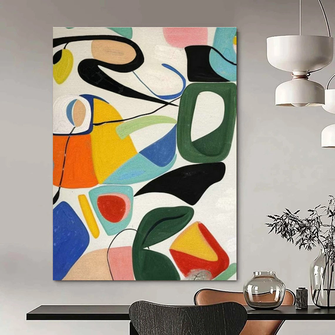 Customizable Handmade Abstract Canvas for Bedroom and Cottage Dining Room DLZ1469