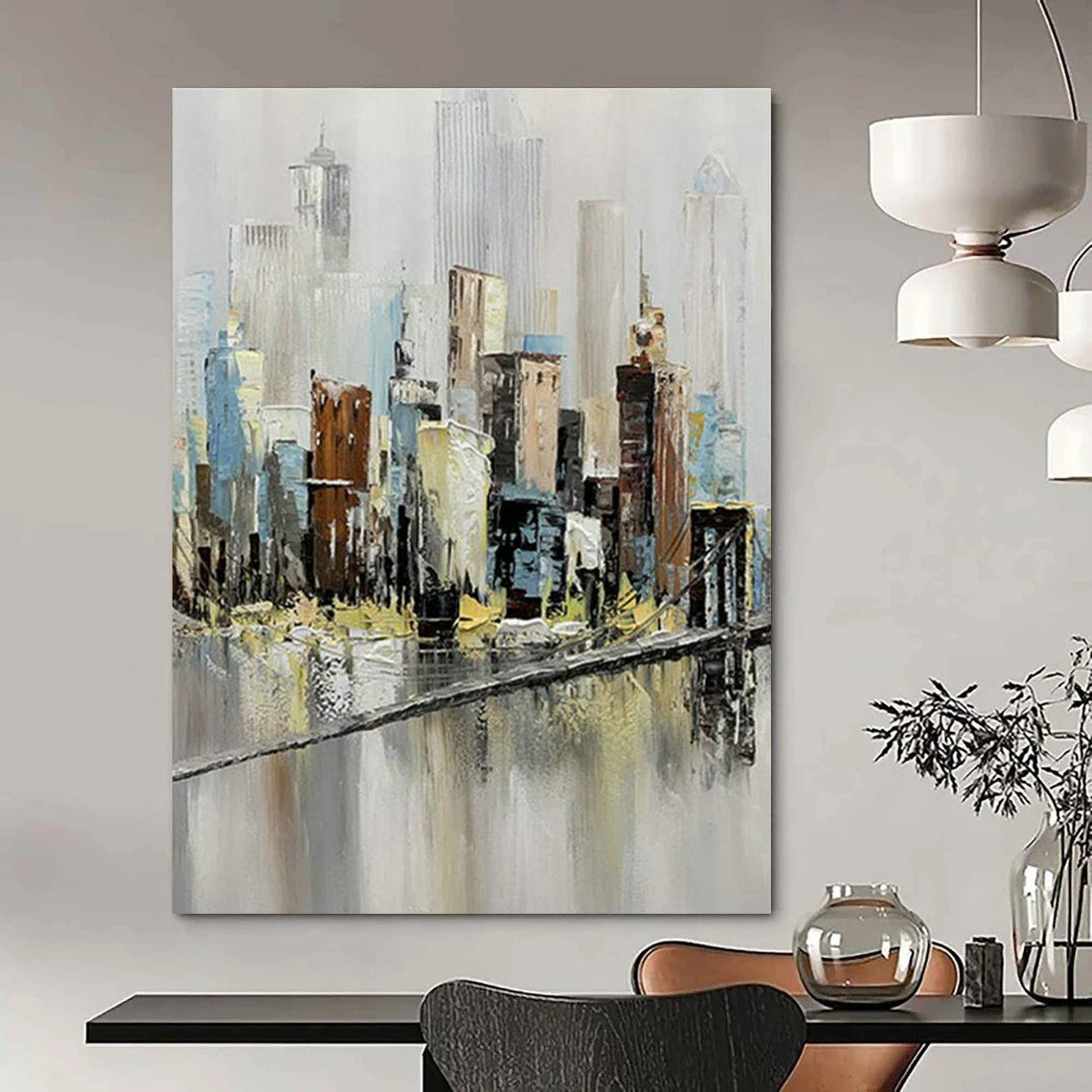Big Custom - Built Hand Painted Abstract Wall Art for Living Room and Office DLZ2151