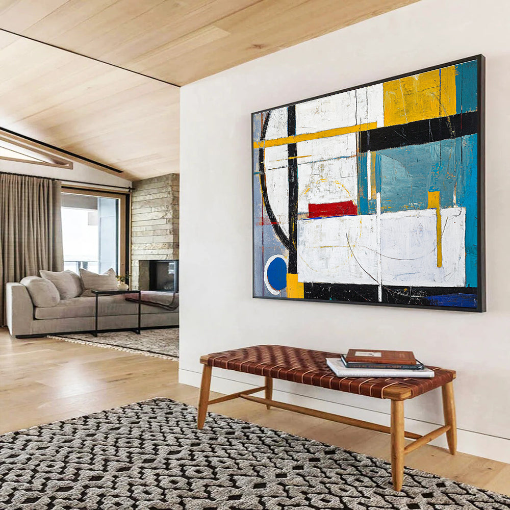 Geometric Abstract with Color Painting with Bold Shapes DYP549