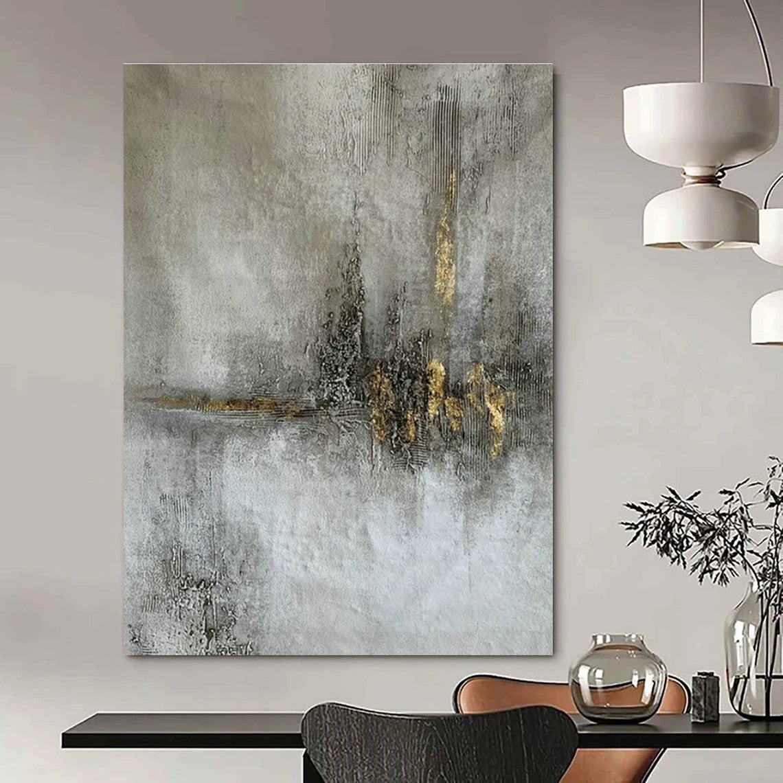 Original Hand-Painted Abstract Painting for Cottage Bedroom Sock Drawer Front Wall & Hallway Umbrella Stand Base Plate Wall DLZ1790