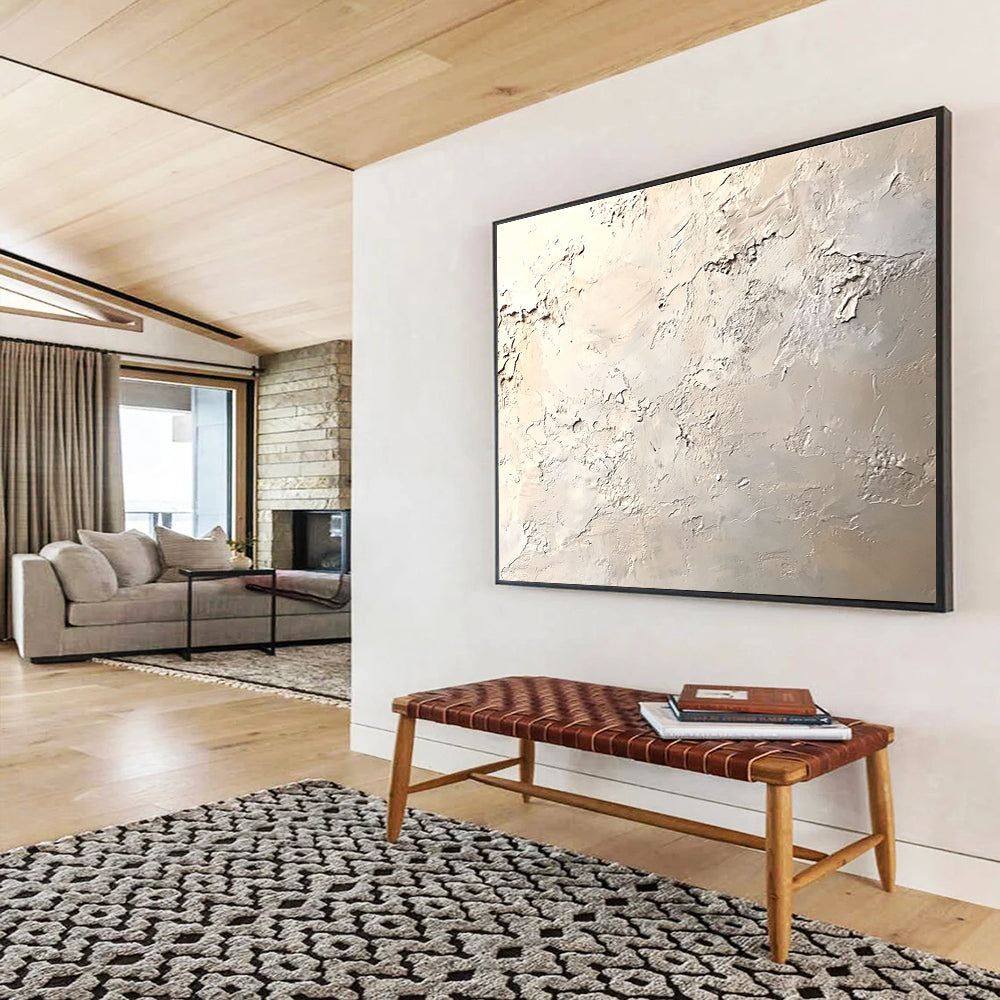 Textured Neutral Abstract Painting with Subtle Tones DYP324