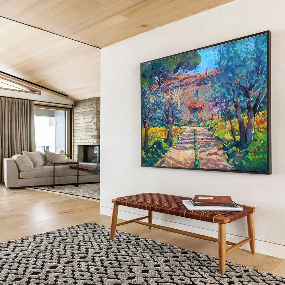 House in Flower Garden Impressionist Painting THY452