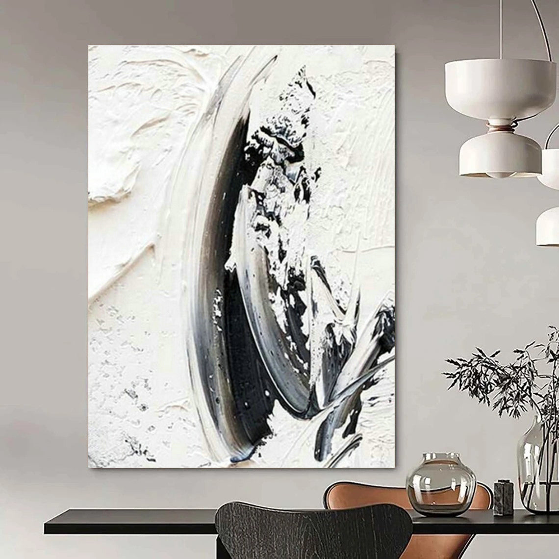 Original Hand-Painted Abstract Canvas for Living Room and Cottage Entryway DLZ1570