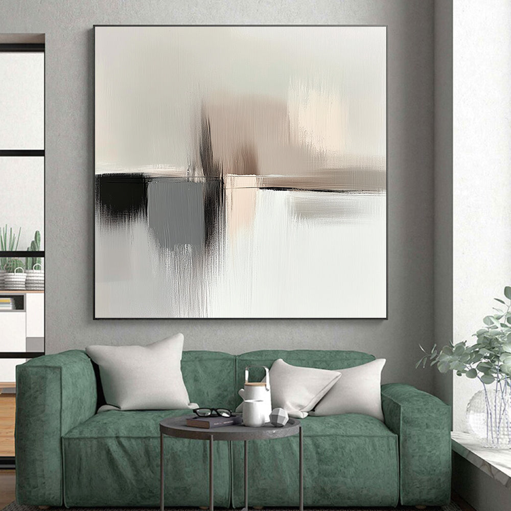 Neutral Abstract Composition Painting with Subtle Tones GER615