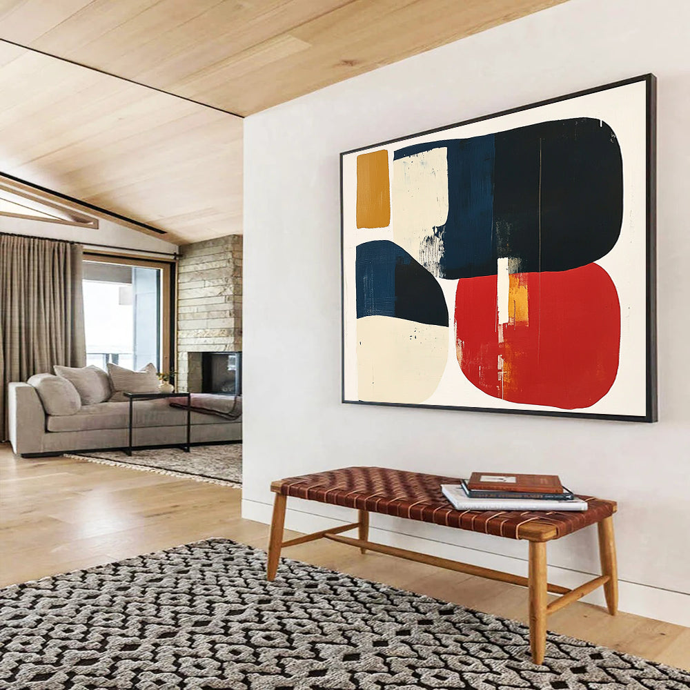 Color - Blocked Rounded Shapes Abstract Painting DYP082