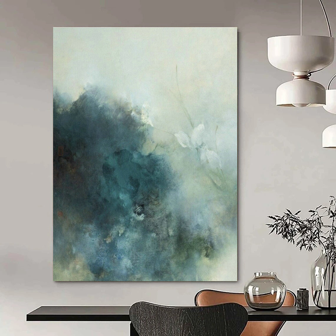 Oversized Hand-Painted Abstract Canvas Wall Hanging, a Cozy Embellishment for Bedroom and Living Room DLZ0955