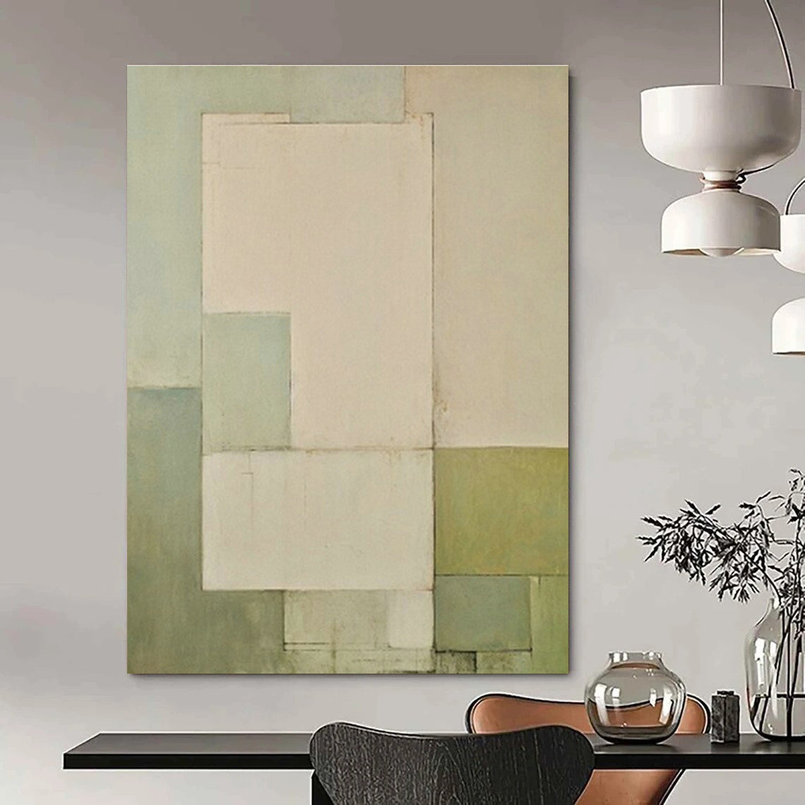 Extra - Large Hand - Painted Abstract Canvases for Hallway Picture Ledge Displays & Cottage Living Room Piano Corners DLZ0602