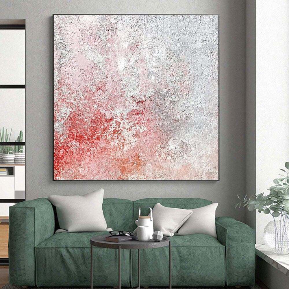 Red and Gray Textured Abstract Art with Subtle Layers GER281