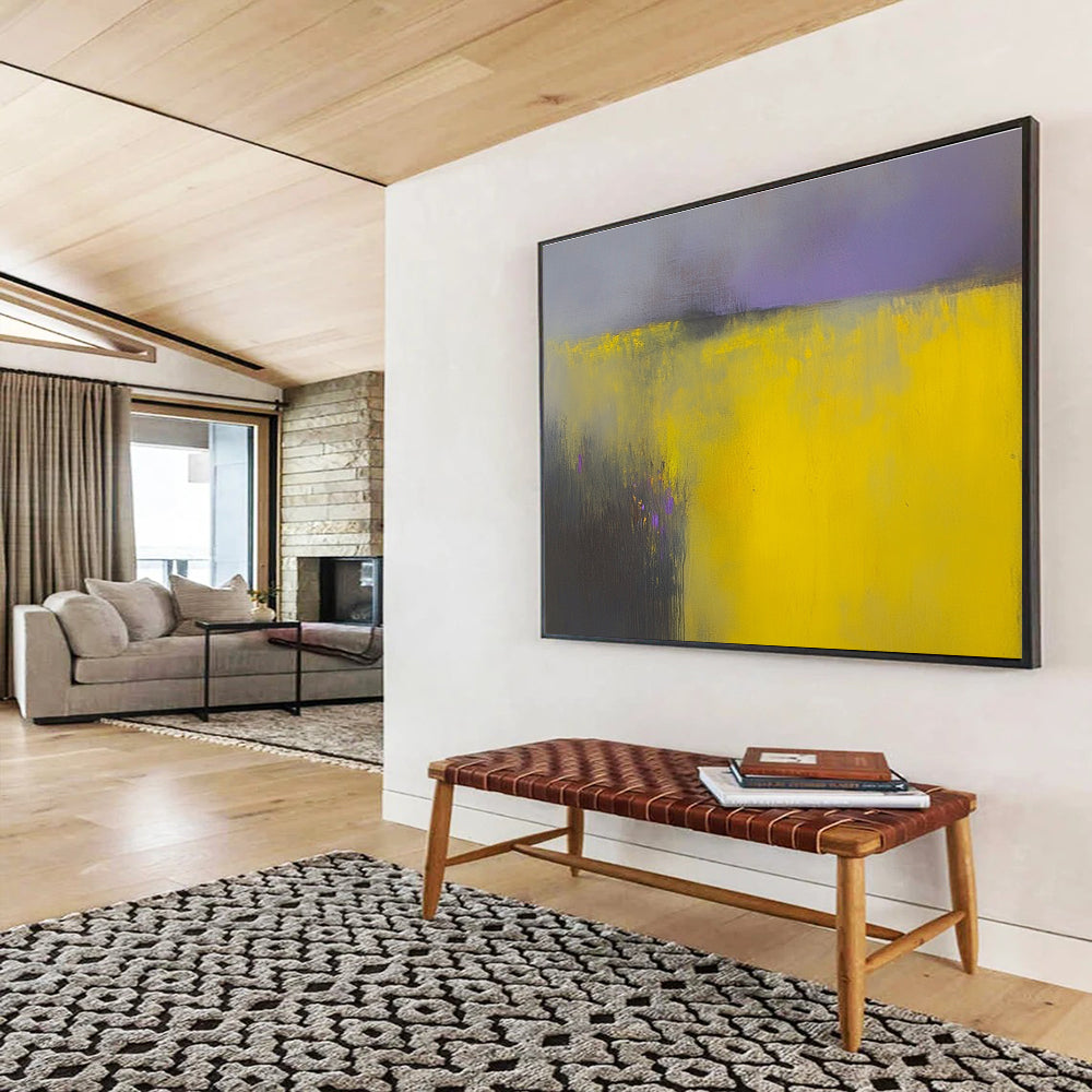 Yellow and Purple - Dreamy Field Abstract Painting DYP066
