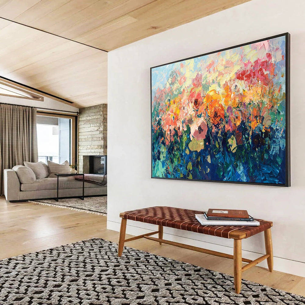 Vibrant Flower Field Abstract Painting THY431