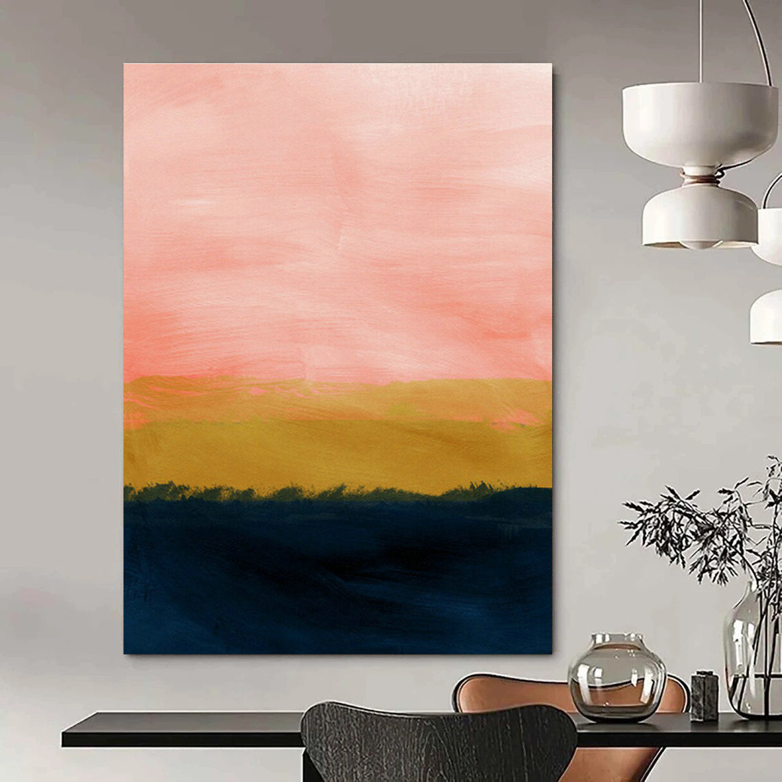 Oversized Abstract Hand - Painted Canvases for Dining Room Wine Cellars & Office Storage Closets DLZ0675