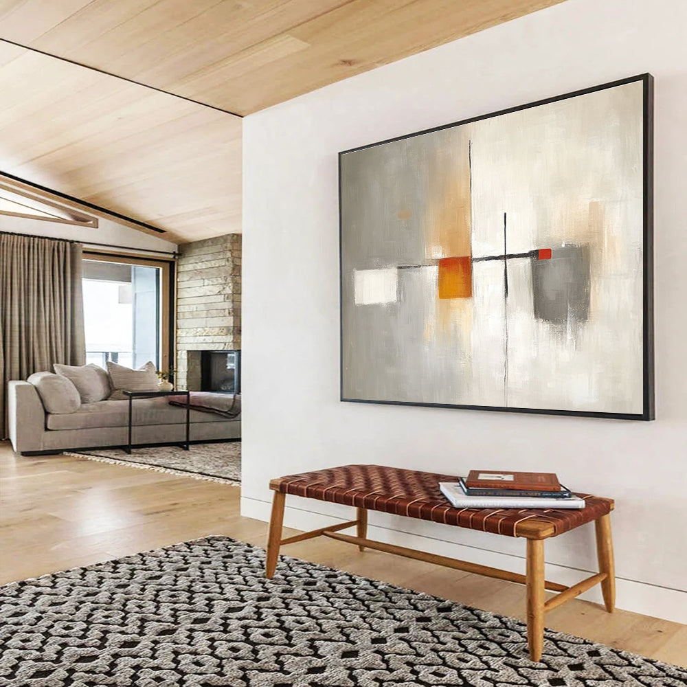 Neutral Tones Abstract Painting with Subtle Accents DYP536