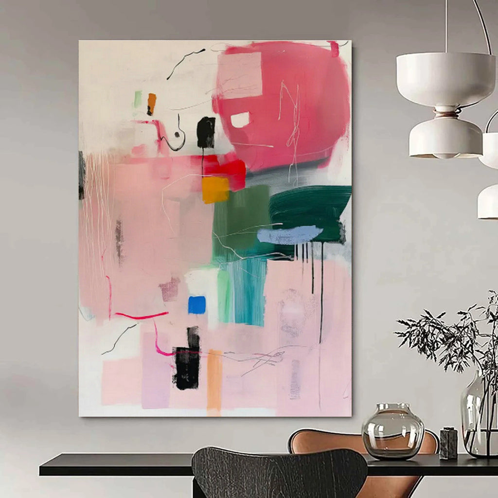 Large Custom Hand-Painted Abstract Art for Dining Room & Entryway DLZ1005