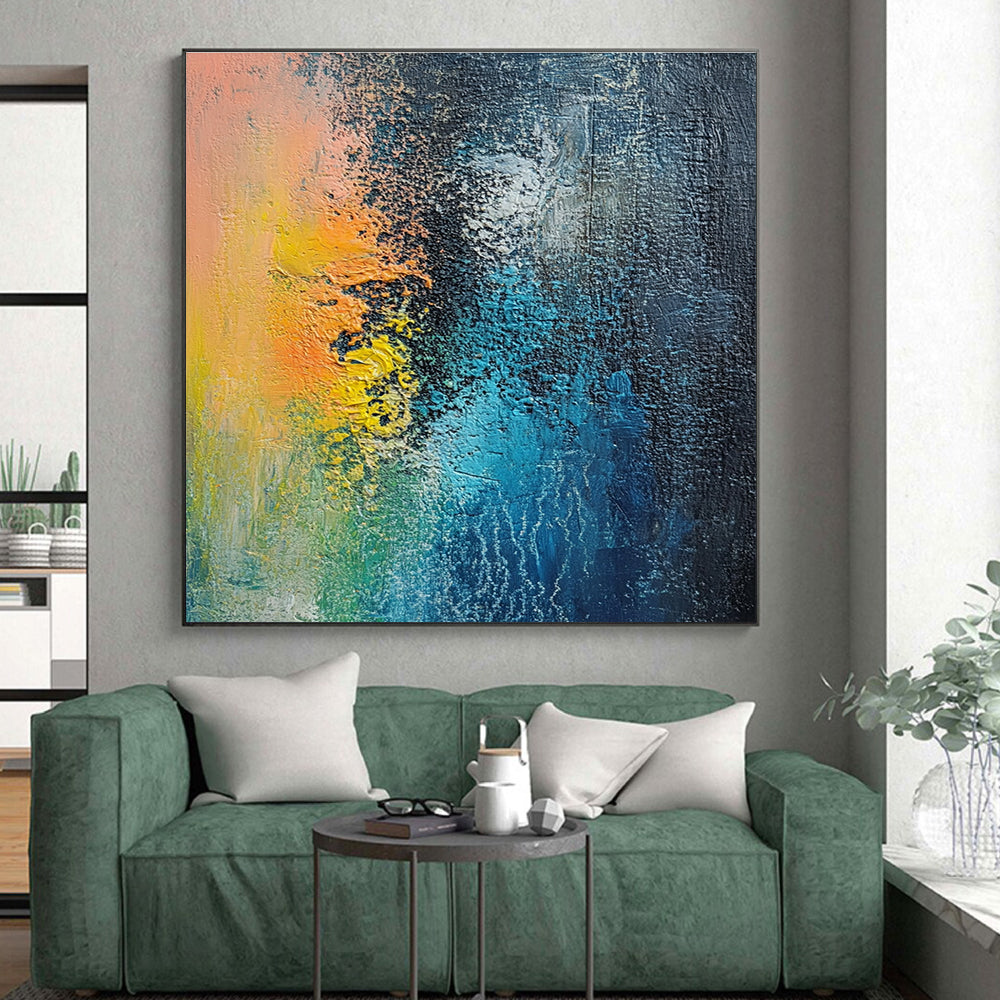 Colorful Textured Abstract Painting with Vibrant Hues GER680