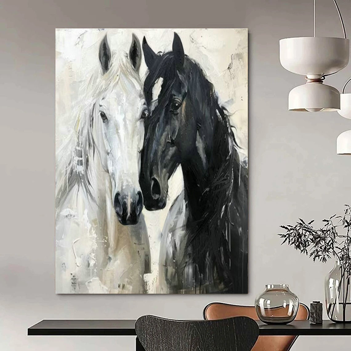 Original Hand-Painted Abstract Painting for Cottage Bedroom and Hallway DLZ1530