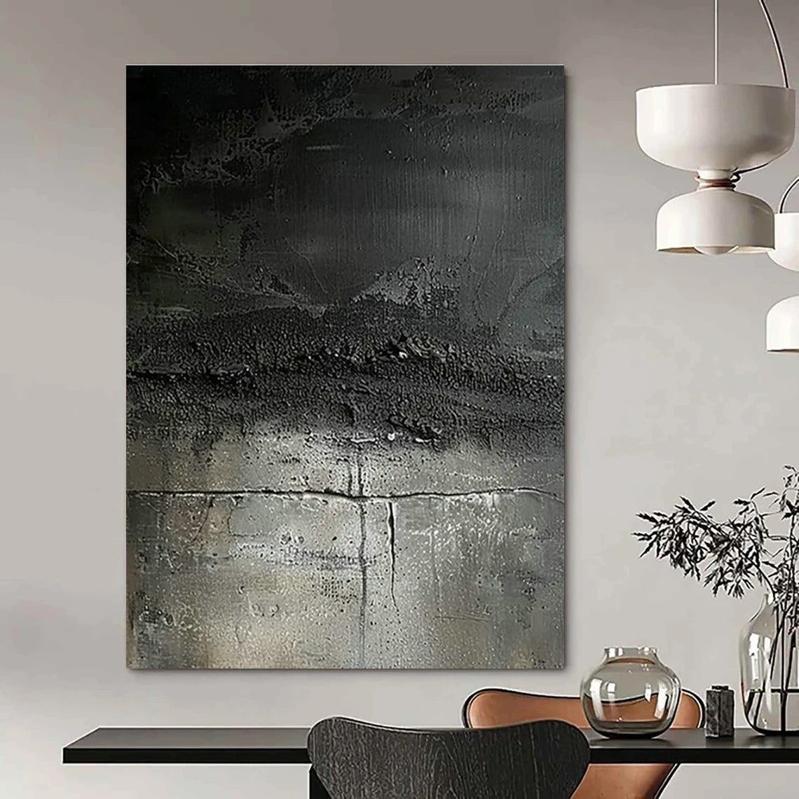 Original Handmade Abstract Canvas for Dining Room Serving Tray Rack Wall & Entryway Scarf Hanging Wall DLZ1745