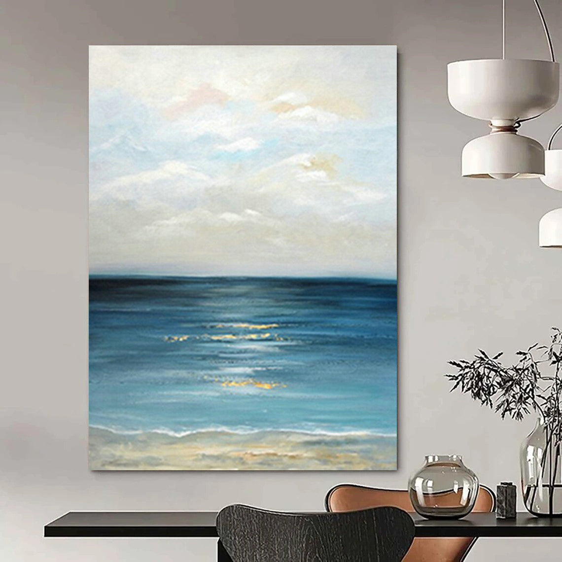 Oversized Hand - Painted Abstract Art for Office Cubicle Dividers & Entryway Coat Racks DLZ0669
