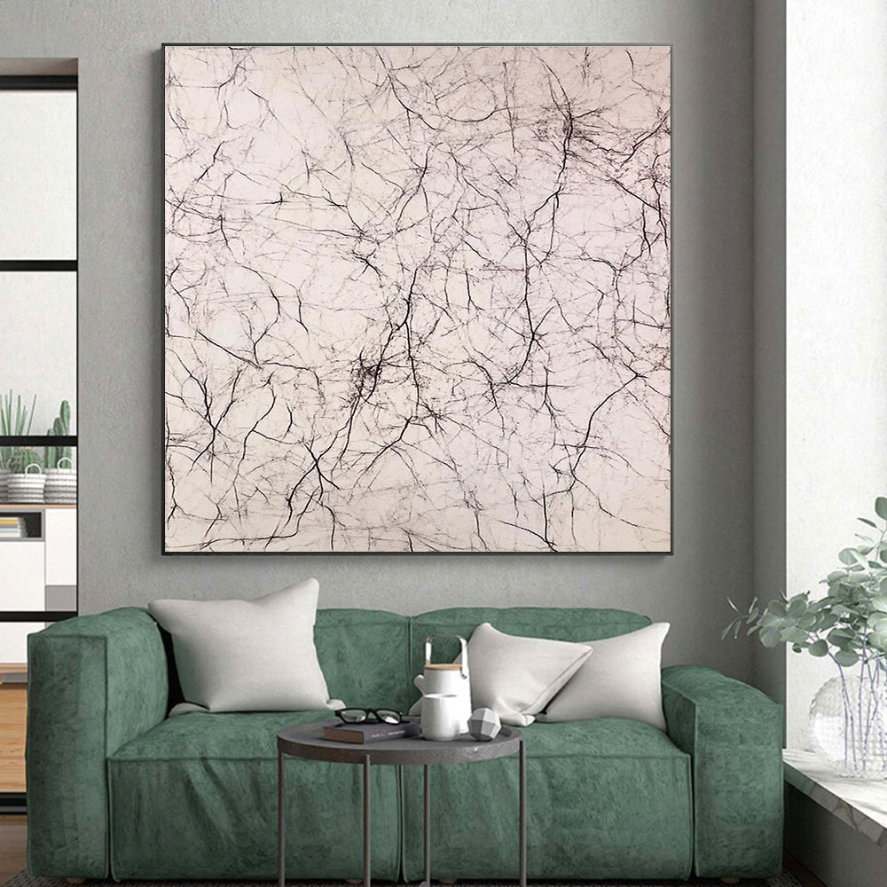 Intricate Black Line Web Abstract Painting GER875
