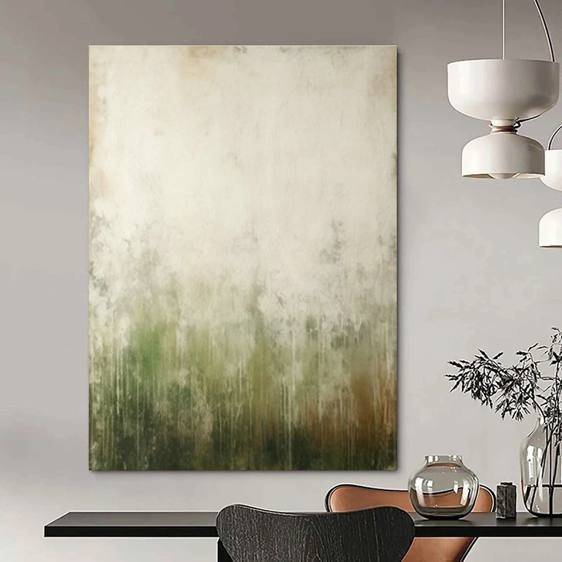 Custom Abstract Murals for Cottage Bedroom Window Treatments & Office Cubicle Divider Screens DLZ0847