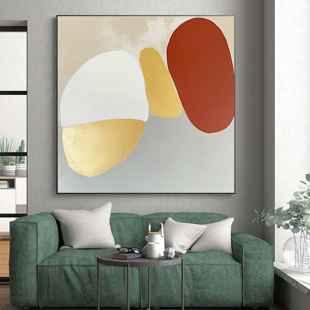 Earthy Tones and Gold Accents Abstract Painting GER874