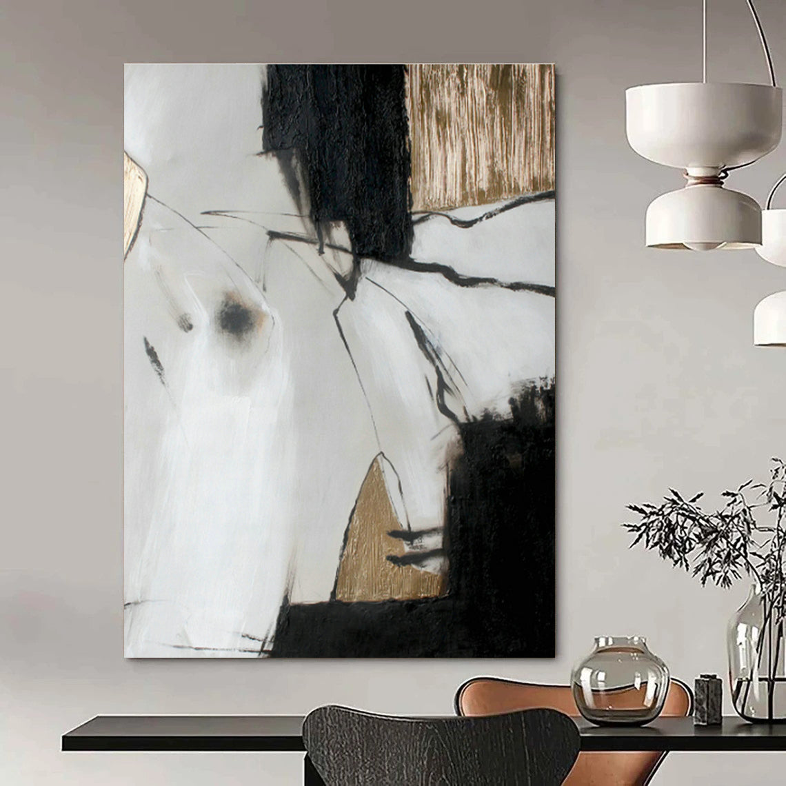 Large-Scale Custom-Made Abstract Wall Hanging for Living Room & Hallway DLZ1012