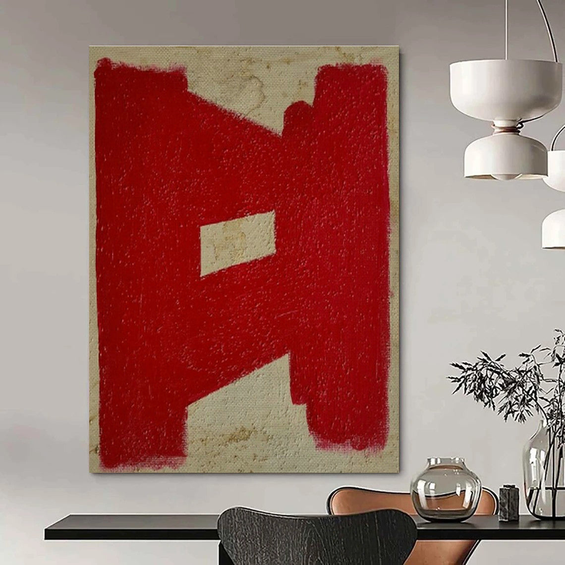Oversized Custom Hand-Painted Abstract Art for Cottage Hallway Umbrella Stand Wall and Office Printer Station Wall DLZ1889