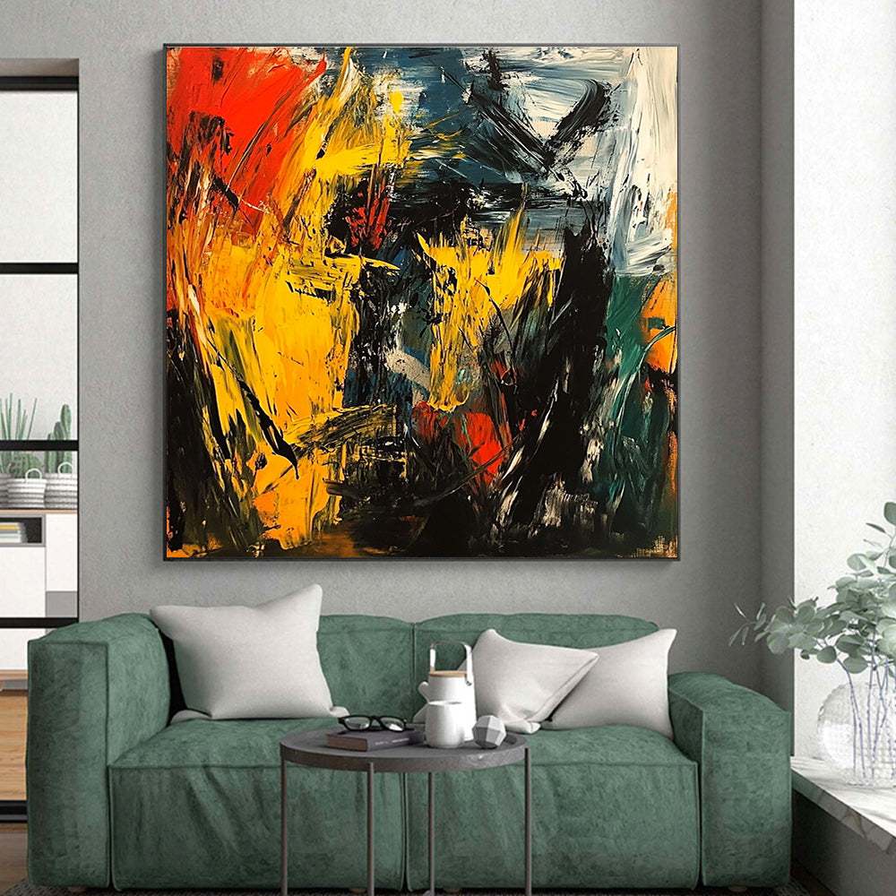Vivid Color Burst Abstract Painting with Bold Strokes GER750