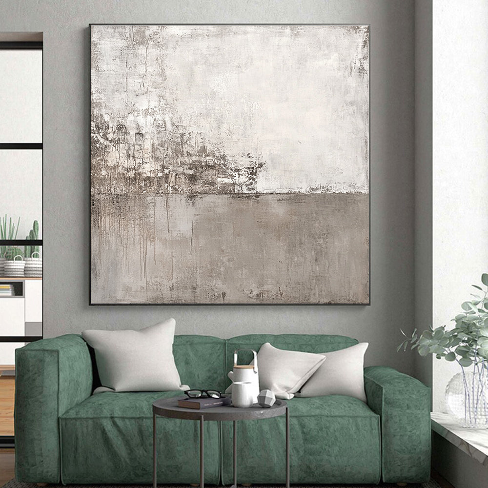 Gray Textured Abstract Painting with Subtle Layers GER120